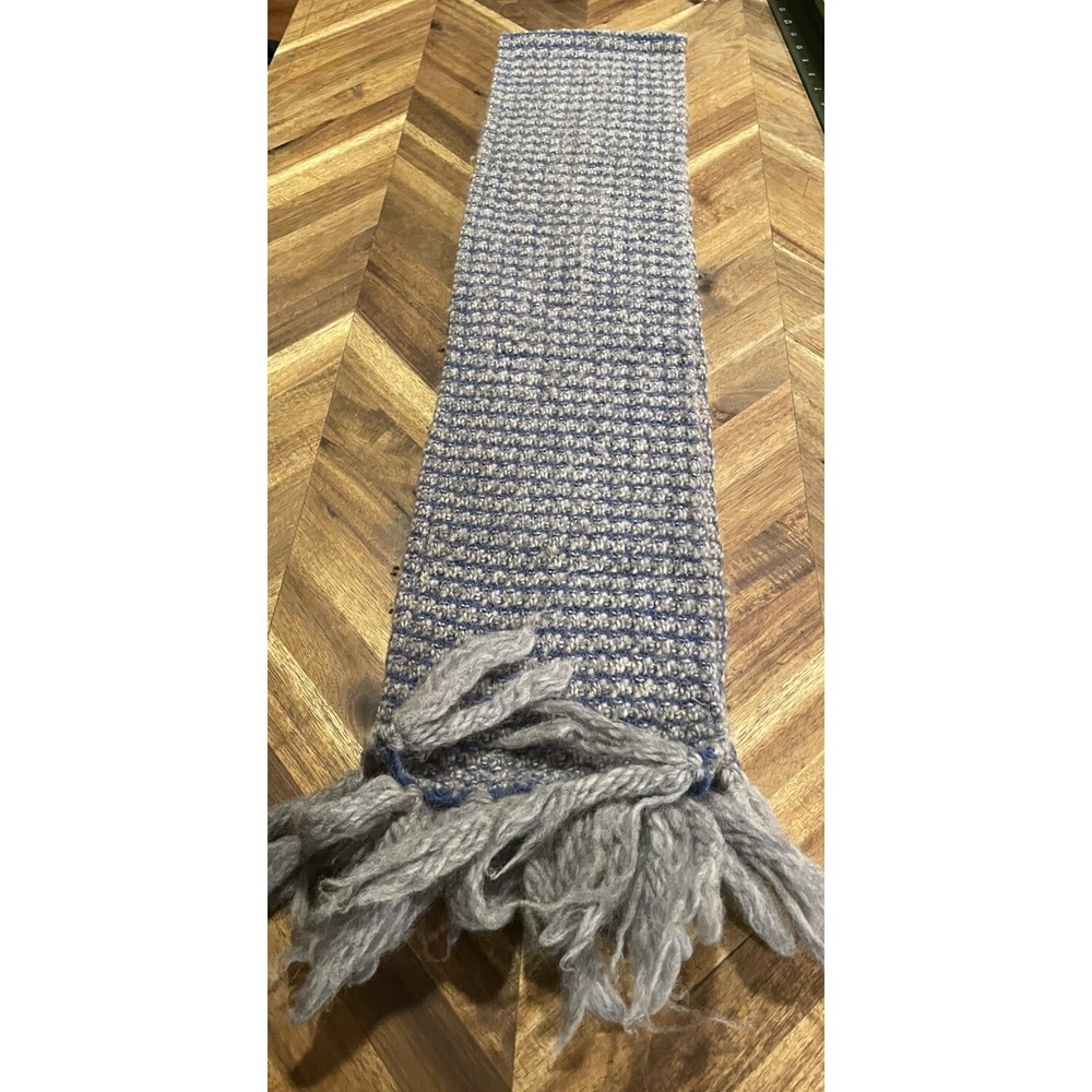 Talbots Scarf‎ 100% Wool Knit Fringe Winter 7x69